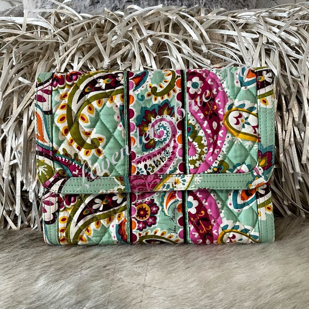 VERA BRADLEY Tutti Frutti 2013 Jewelry Case Folio Book Green Pink Y2K Floral